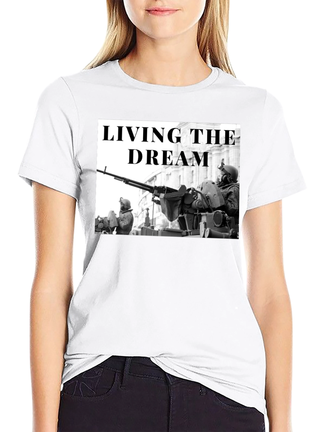 Living the Dream Military Graphic T-Shirt