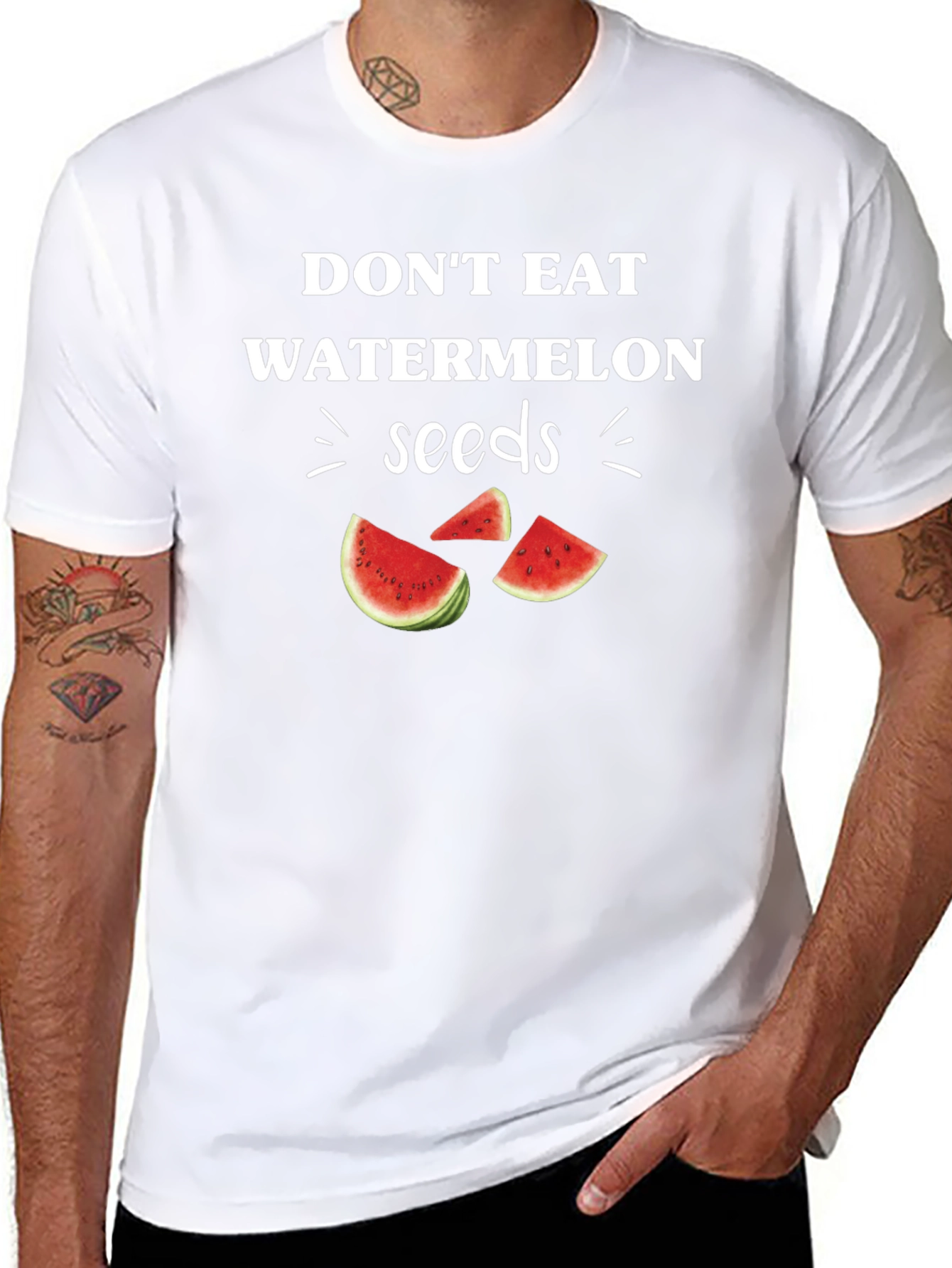 Funny Watermelon Seeds Graphic Tee - Novelty T-Shirt