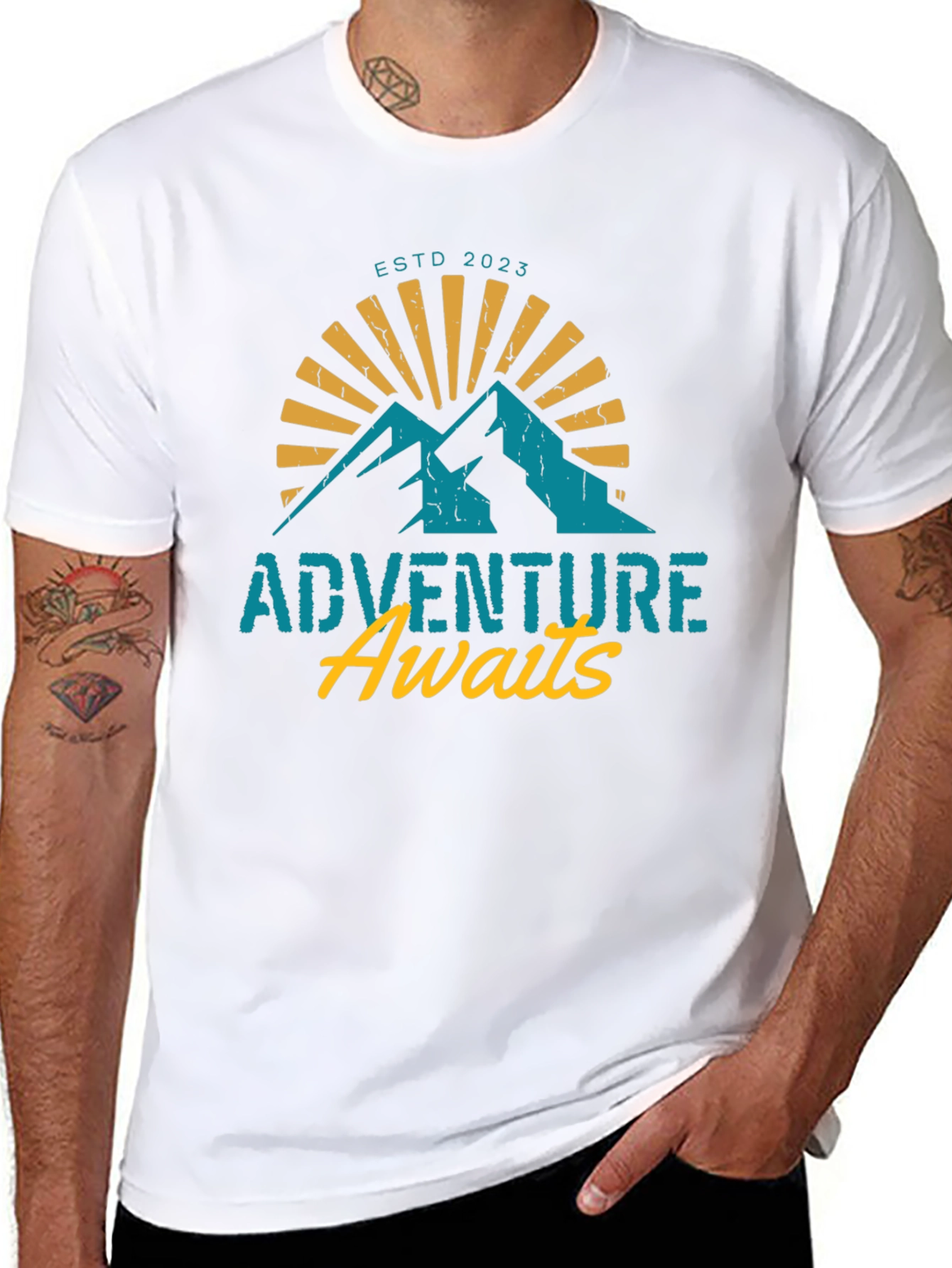 Adventure Awaits T-Shirt - Black Mountain Design