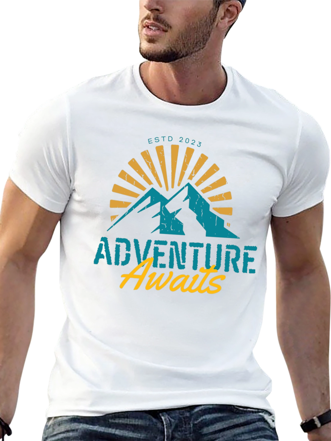 Adventure Awaits T-Shirt - Black Mountain Design