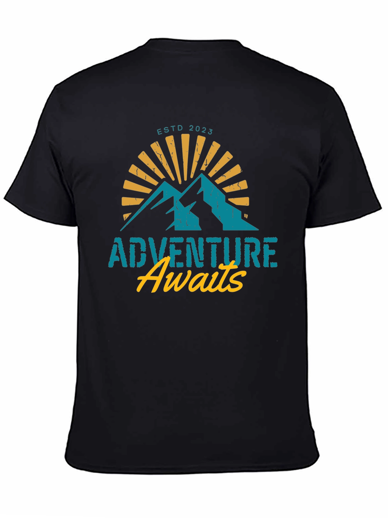 Adventure Awaits T-Shirt - Black Mountain Design