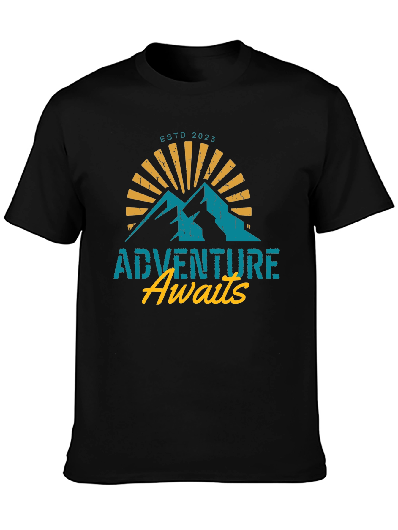 Adventure Awaits T-Shirt - Black Mountain Design