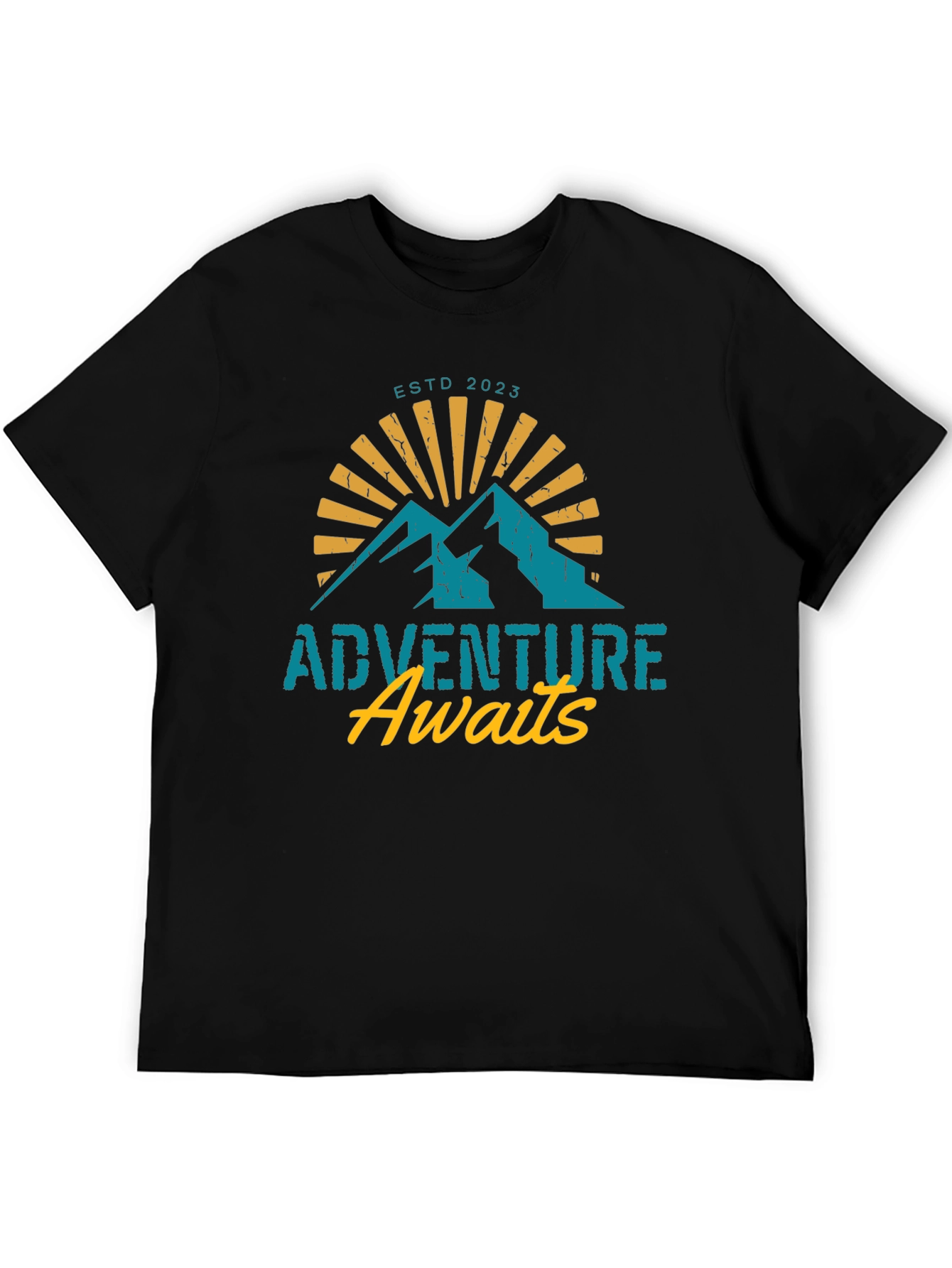 Adventure Awaits T-Shirt - Black Mountain Design