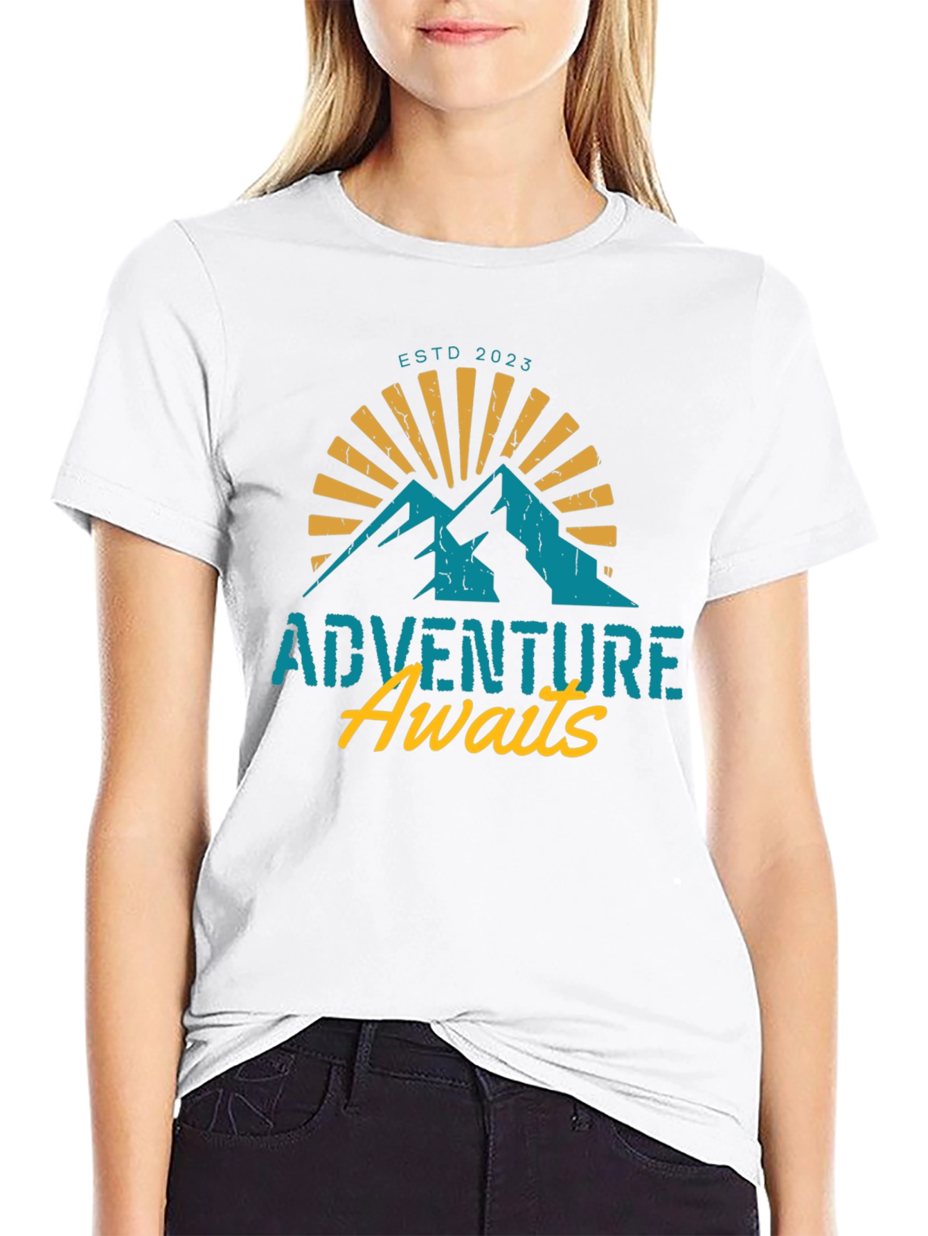 Adventure Awaits T-Shirt - Black Mountain Design