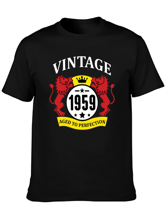 Vintage 1959 Aged To Perfection Black Graphic Tee