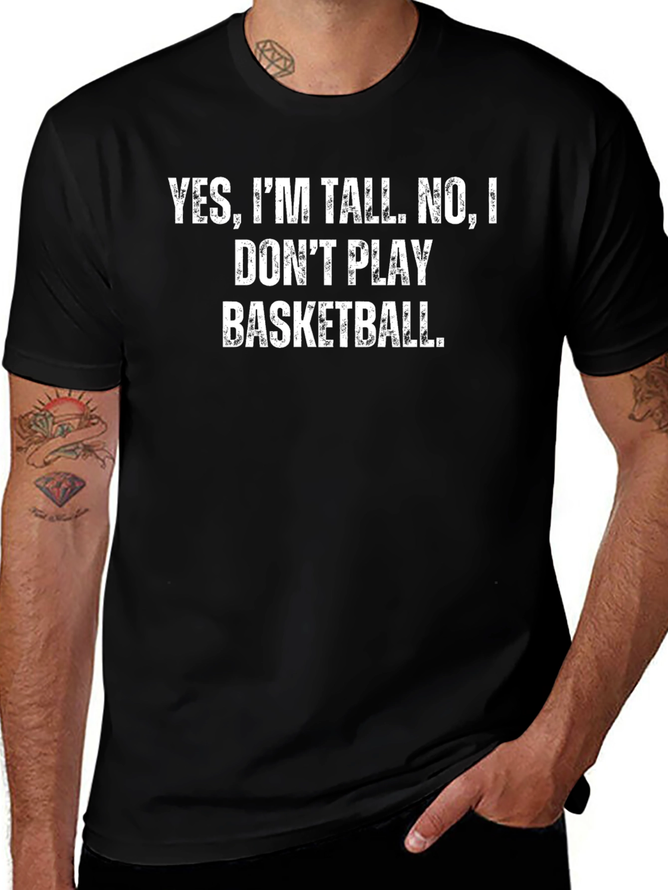 Funny Tall People T-Shirt - Basketball Joke Tee