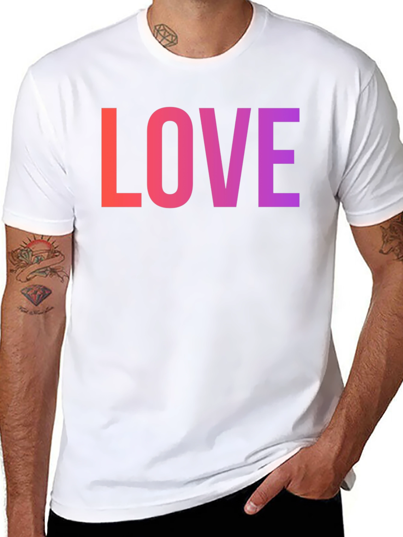 LOVE Graphic Tee - Gradient Word Design