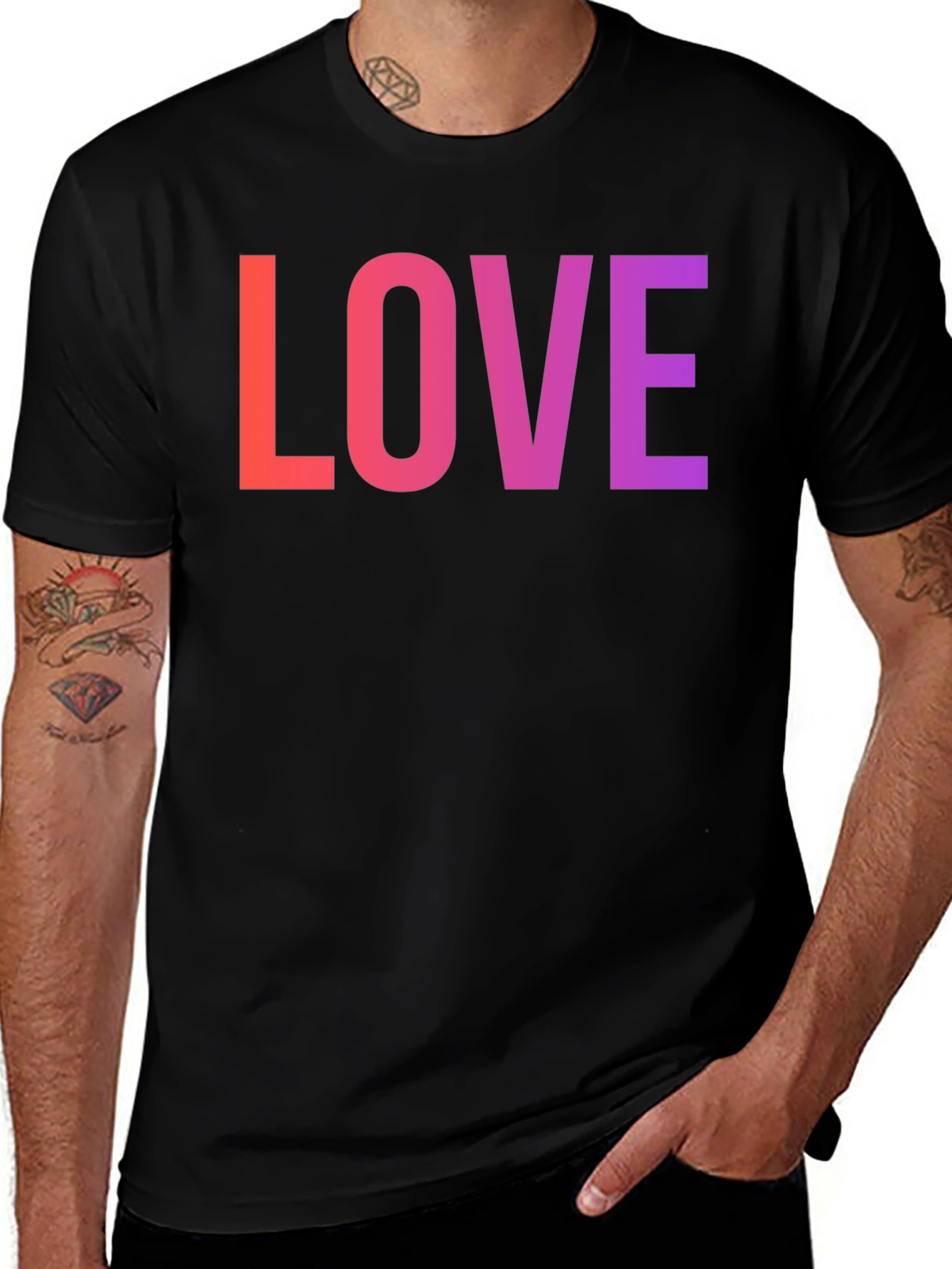 LOVE Graphic Tee - Gradient Word Design