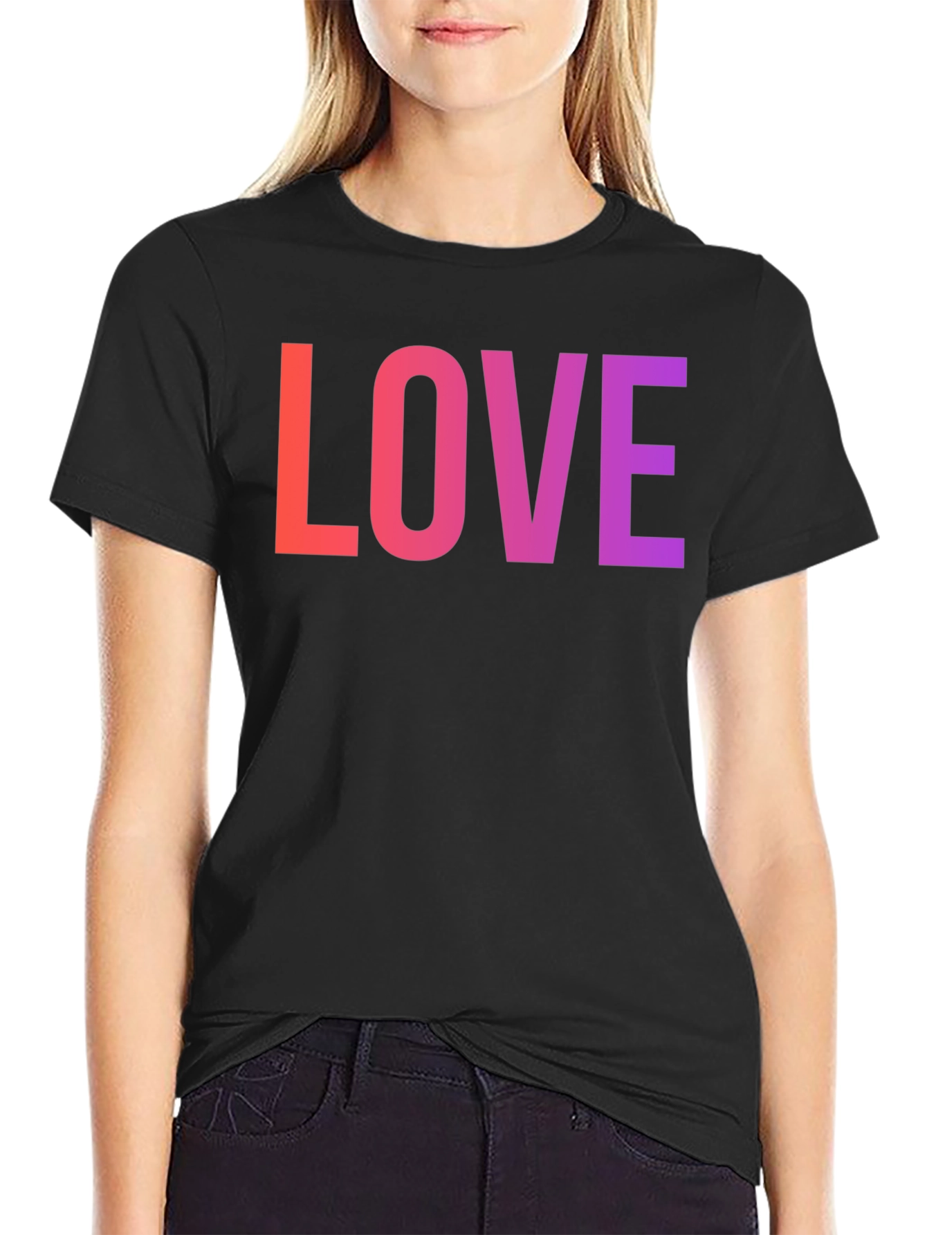 LOVE Graphic Tee - Gradient Word Design