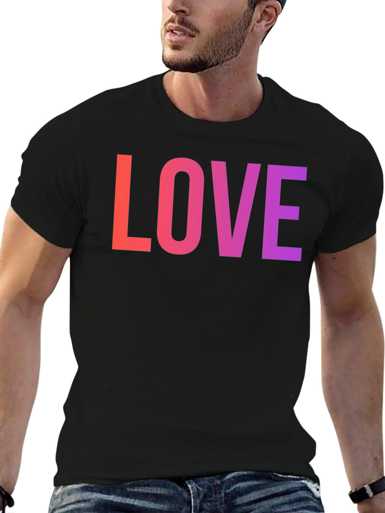 LOVE Graphic Tee - Gradient Word Design