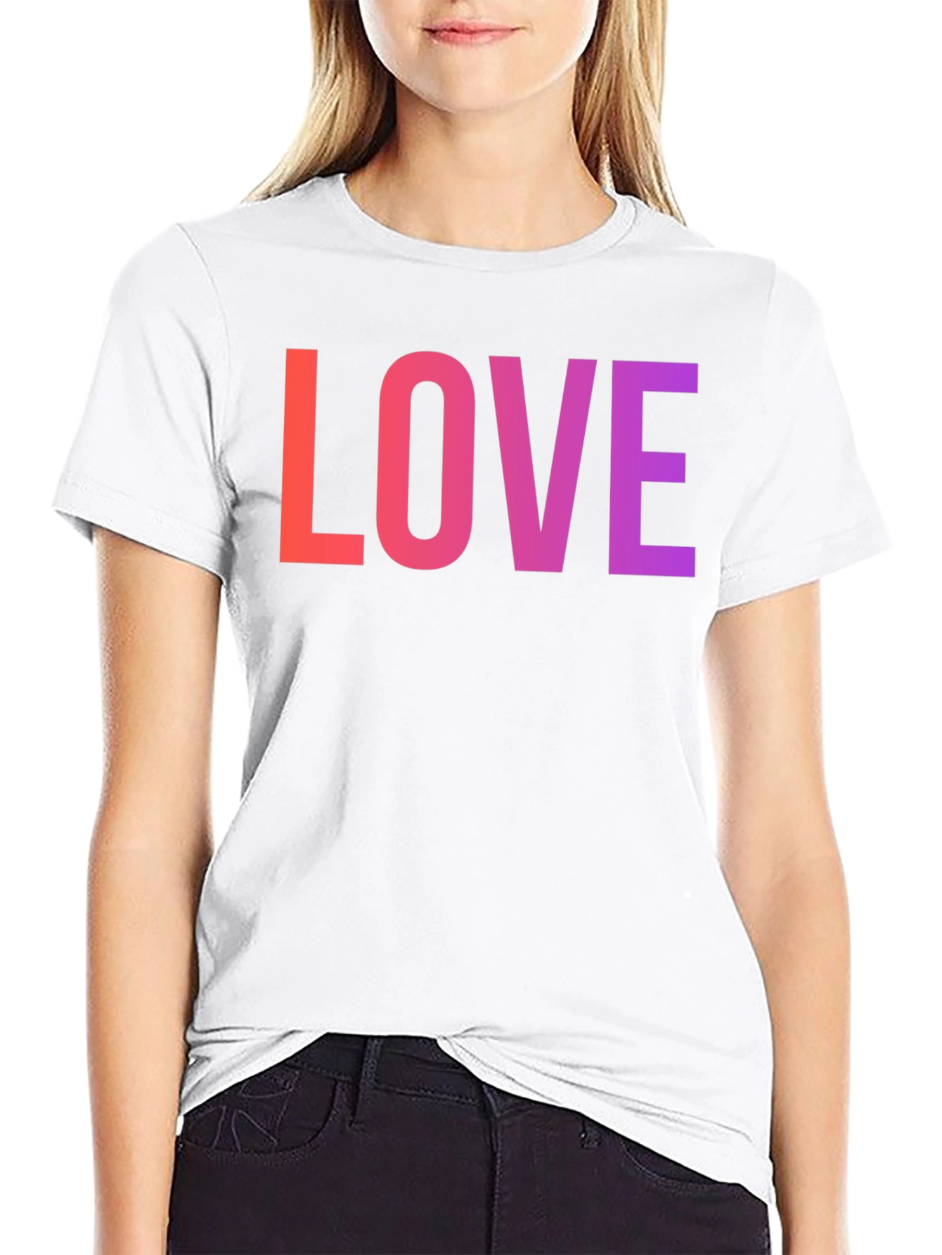 LOVE Graphic Tee - Gradient Word Design