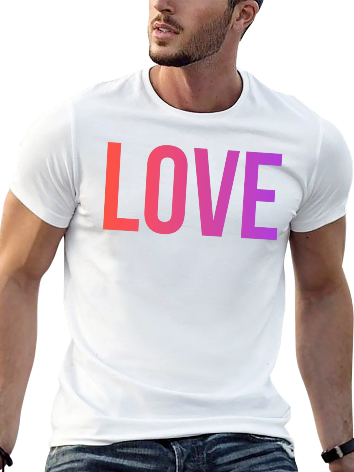 LOVE Graphic Tee - Gradient Word Design