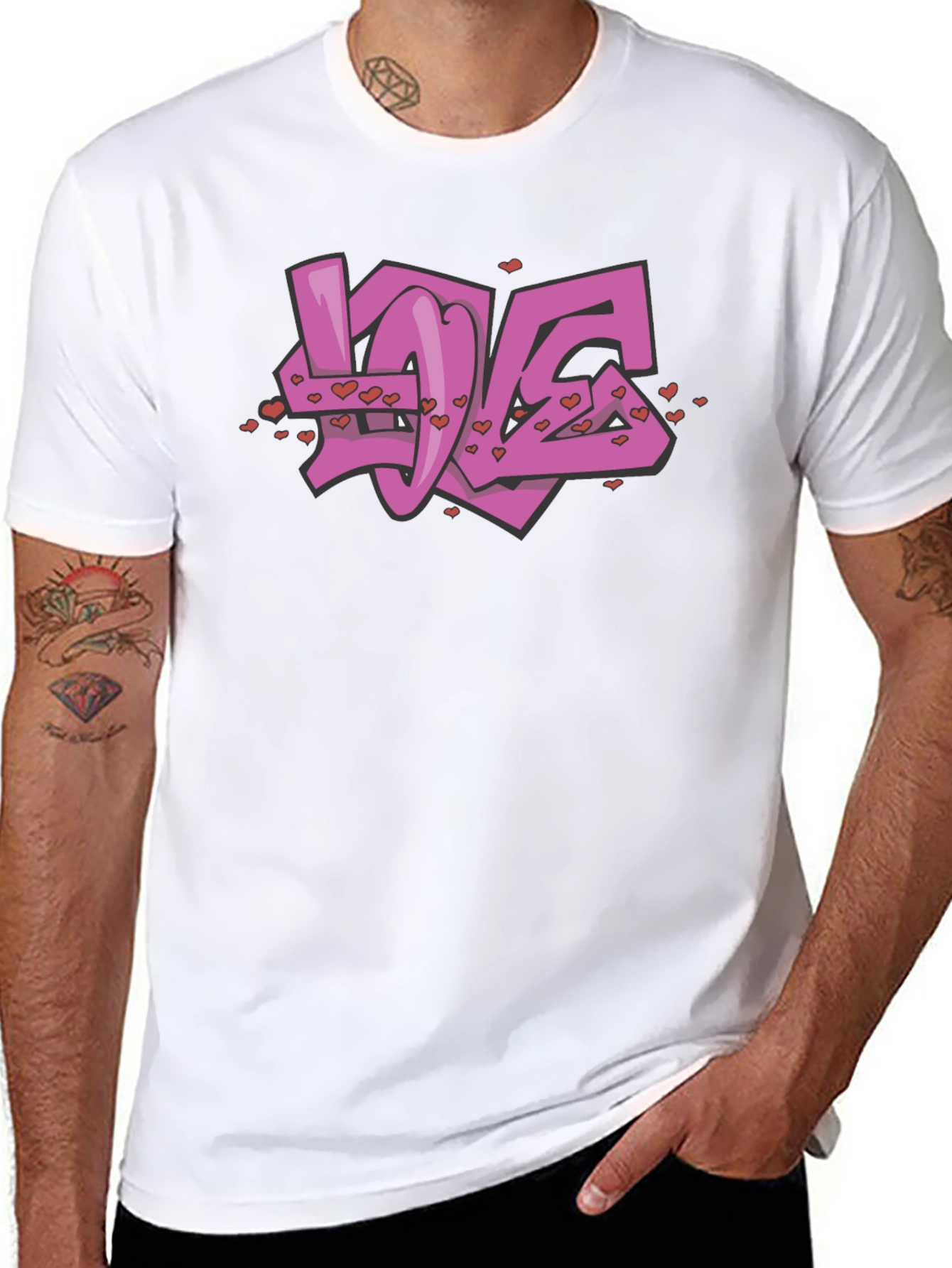 Love Graffiti Graphic Black T-Shirt