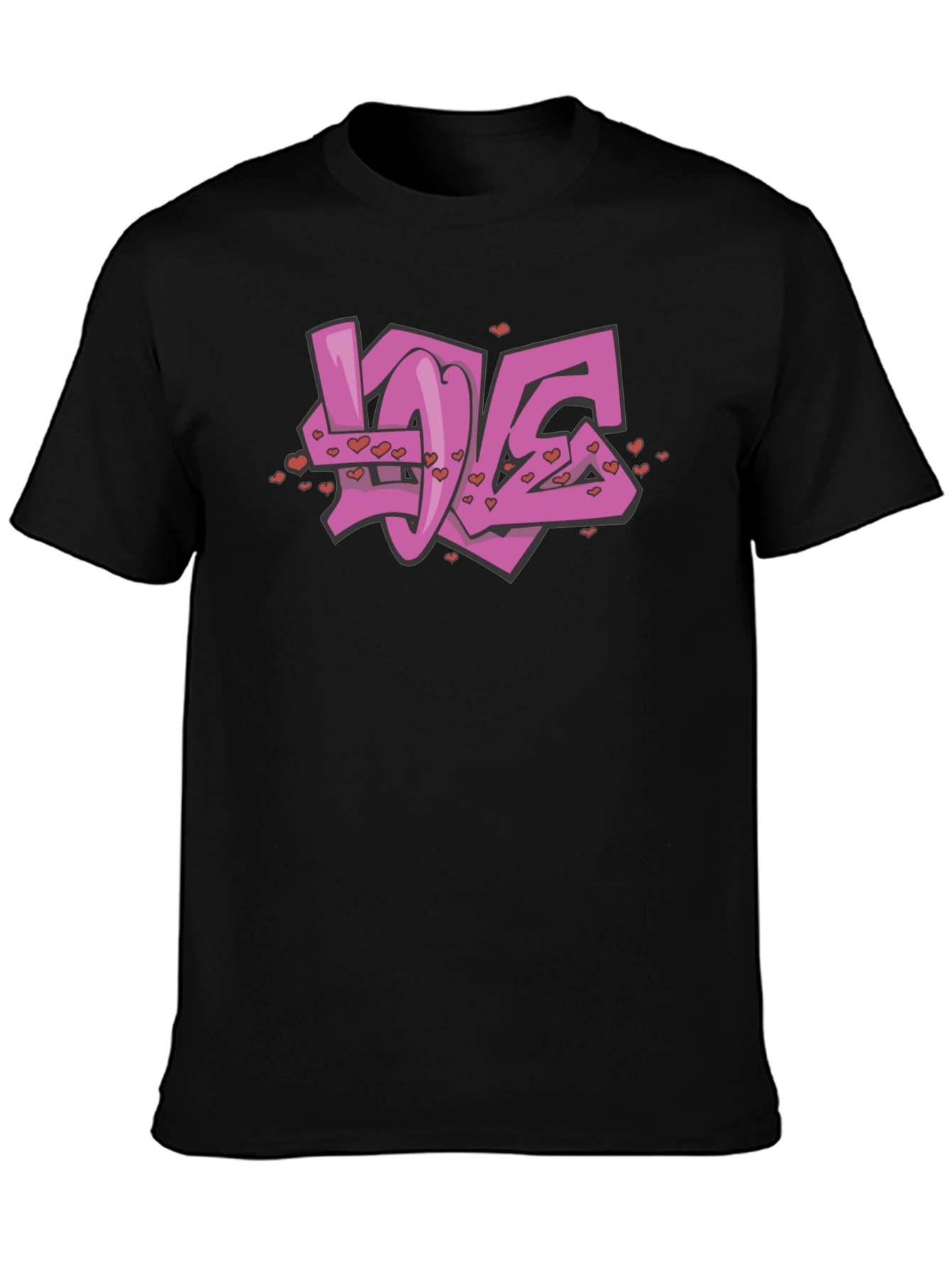 Love Graffiti Graphic Black T-Shirt