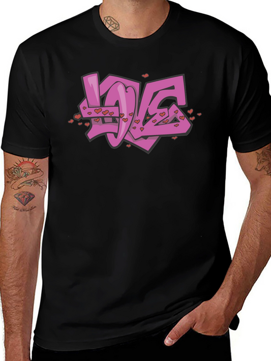 Love Graffiti Graphic Black T-Shirt
