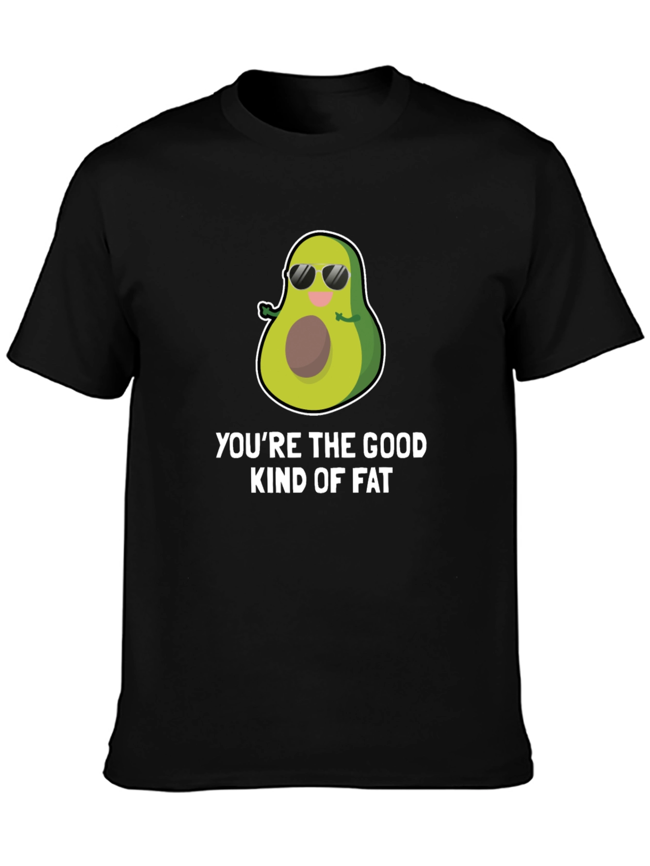 Funny Avocado Good Kind of Fat Black T-Shirt