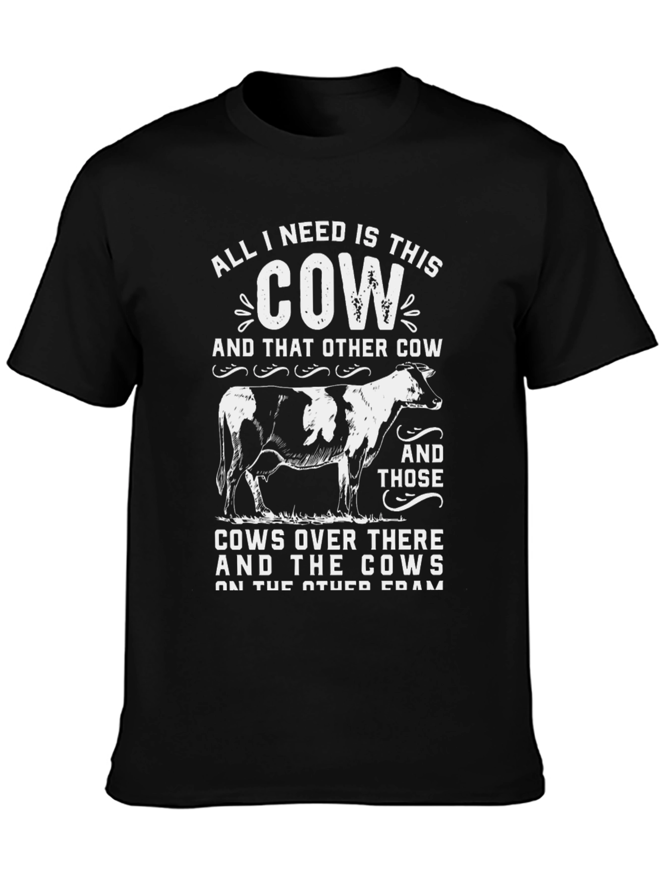 Funny Cow Lover Black T-Shirt