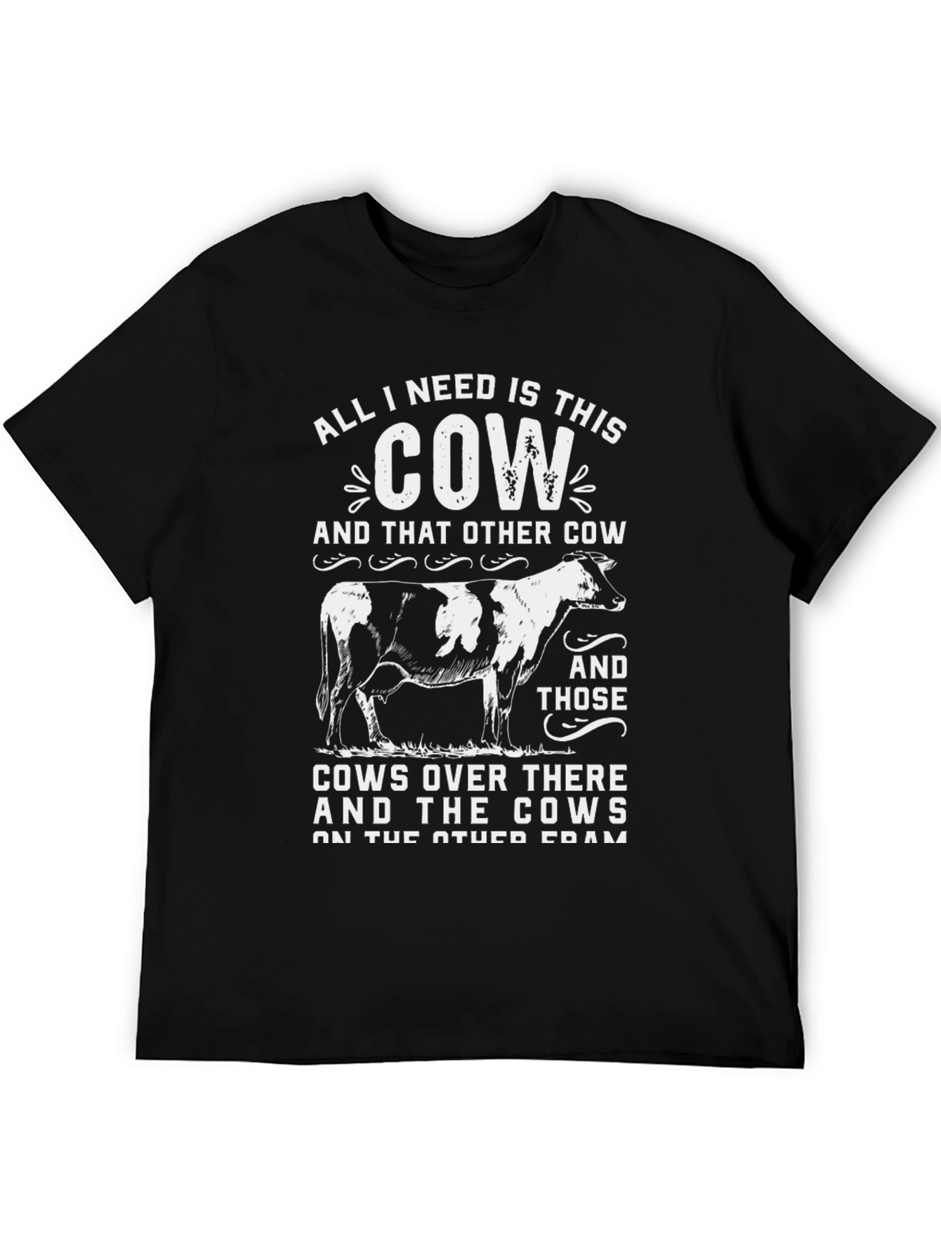 Funny Cow Lover Black T-Shirt
