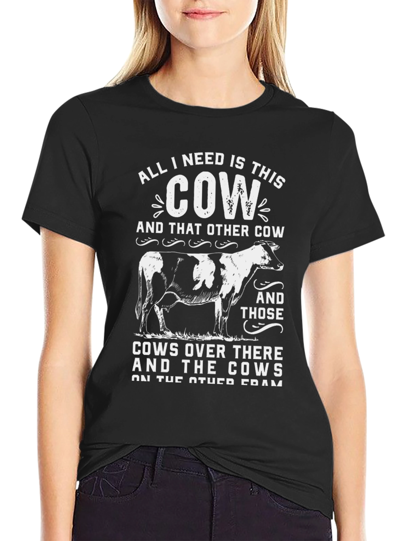 Funny Cow Lover Black T-Shirt
