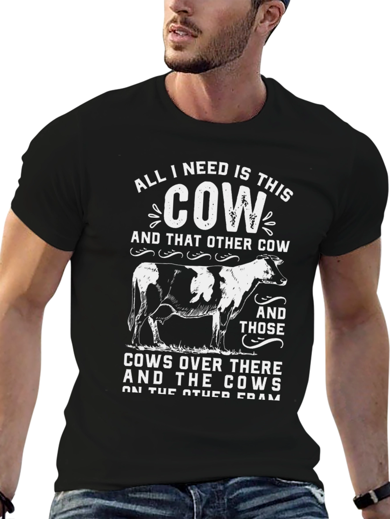 Funny Cow Lover Black T-Shirt