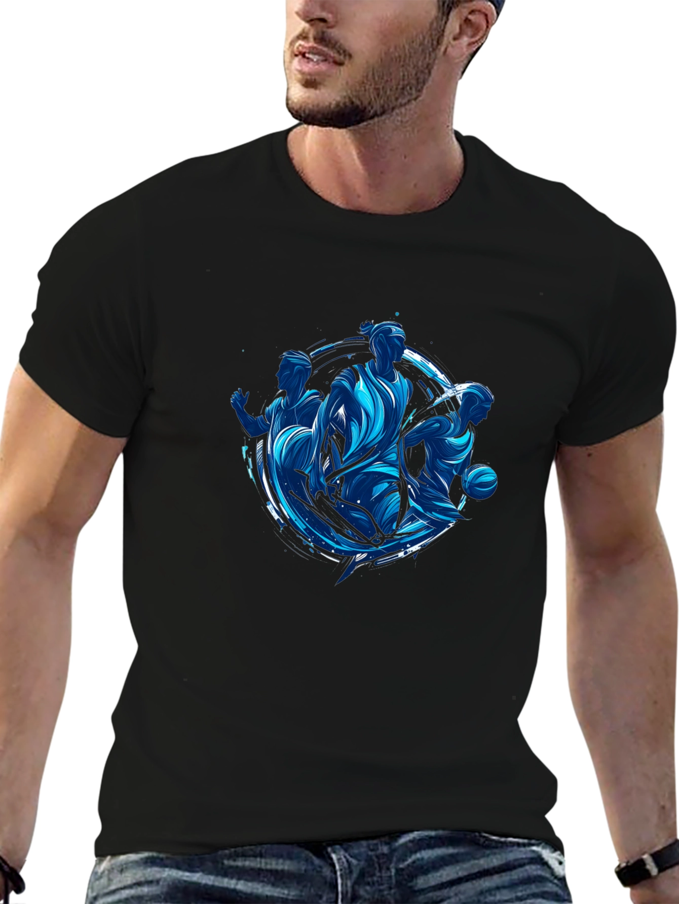 Basketball Player Graphic Black T-Shirt