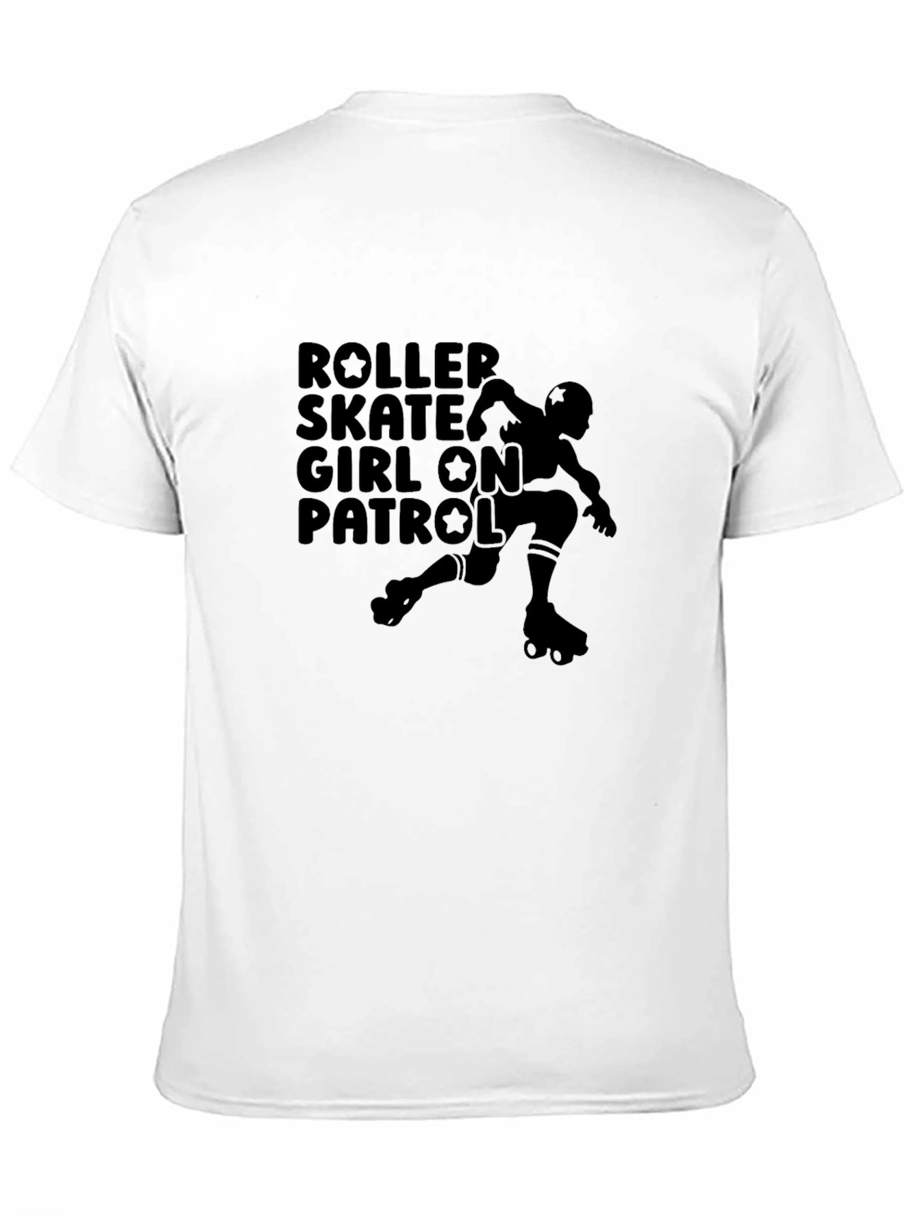 Roller Skate Girl On Patrol Black T-Shirt