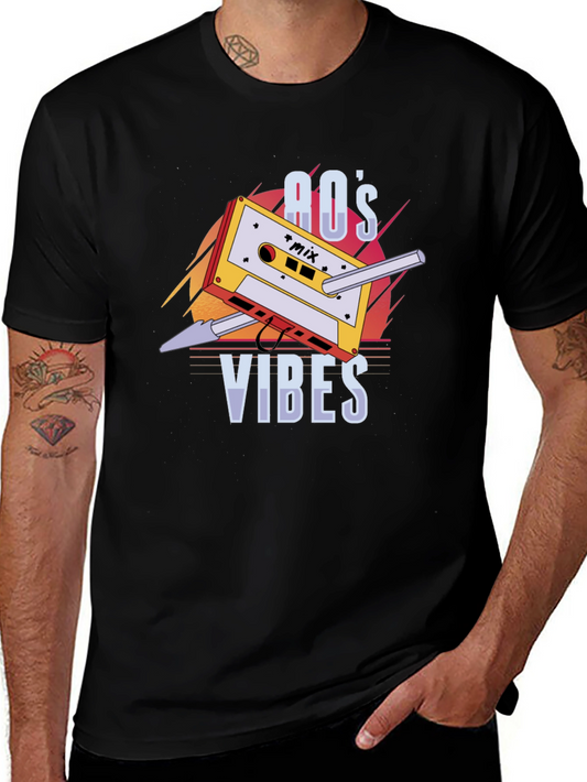 Retro 80s Vibes Cassette Tape Graphic T-Shirt