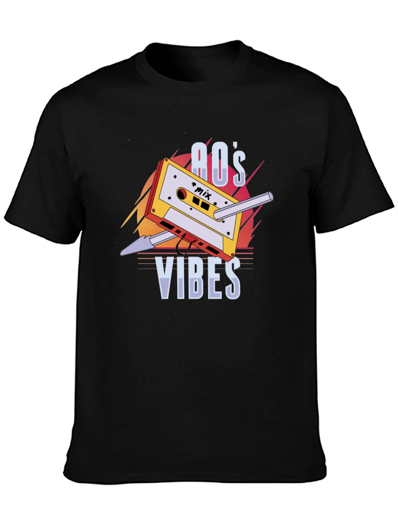 Retro 80s Vibes Cassette Tape Graphic T-Shirt