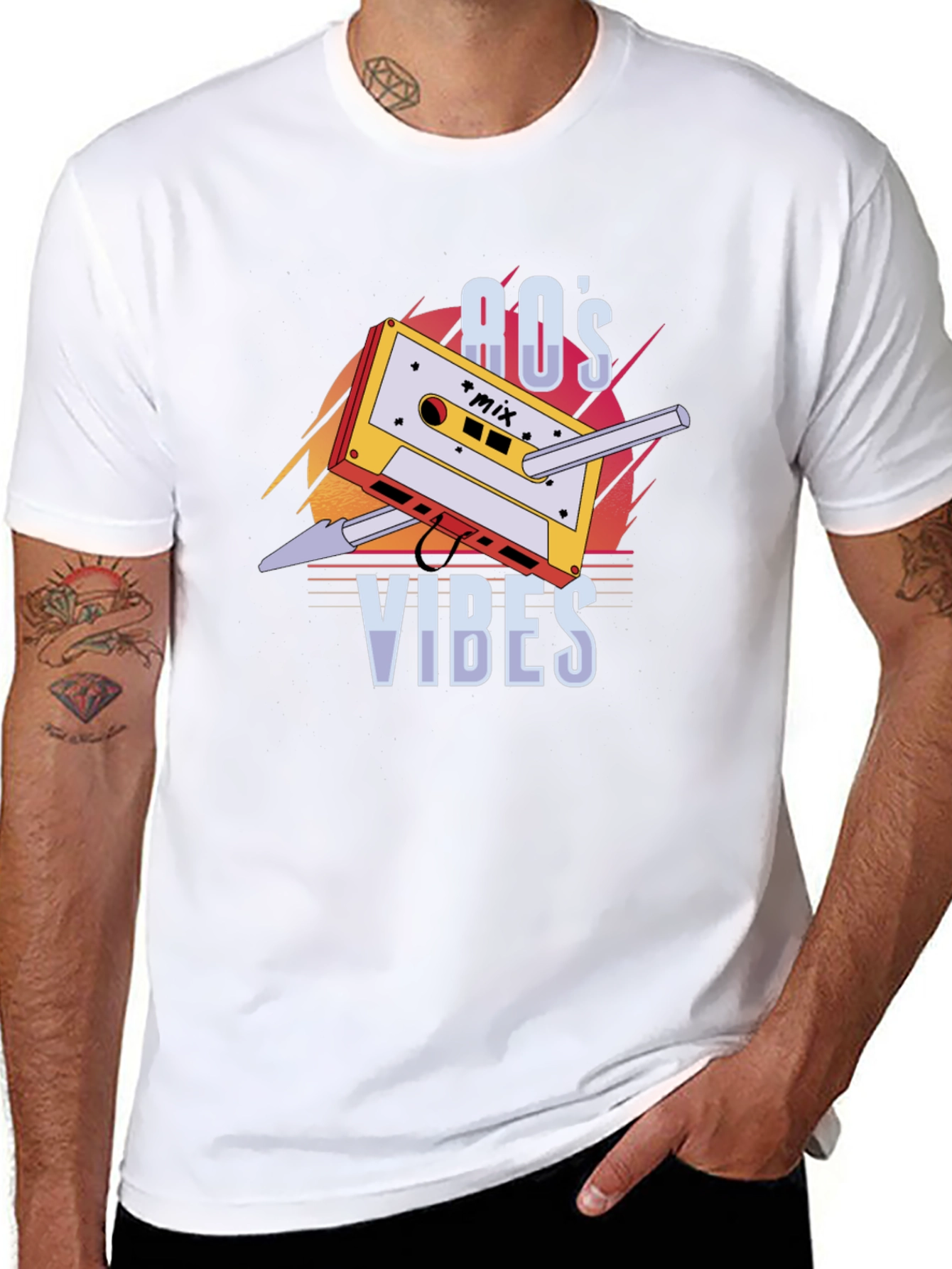 Retro 80s Vibes Cassette Tape Graphic T-Shirt