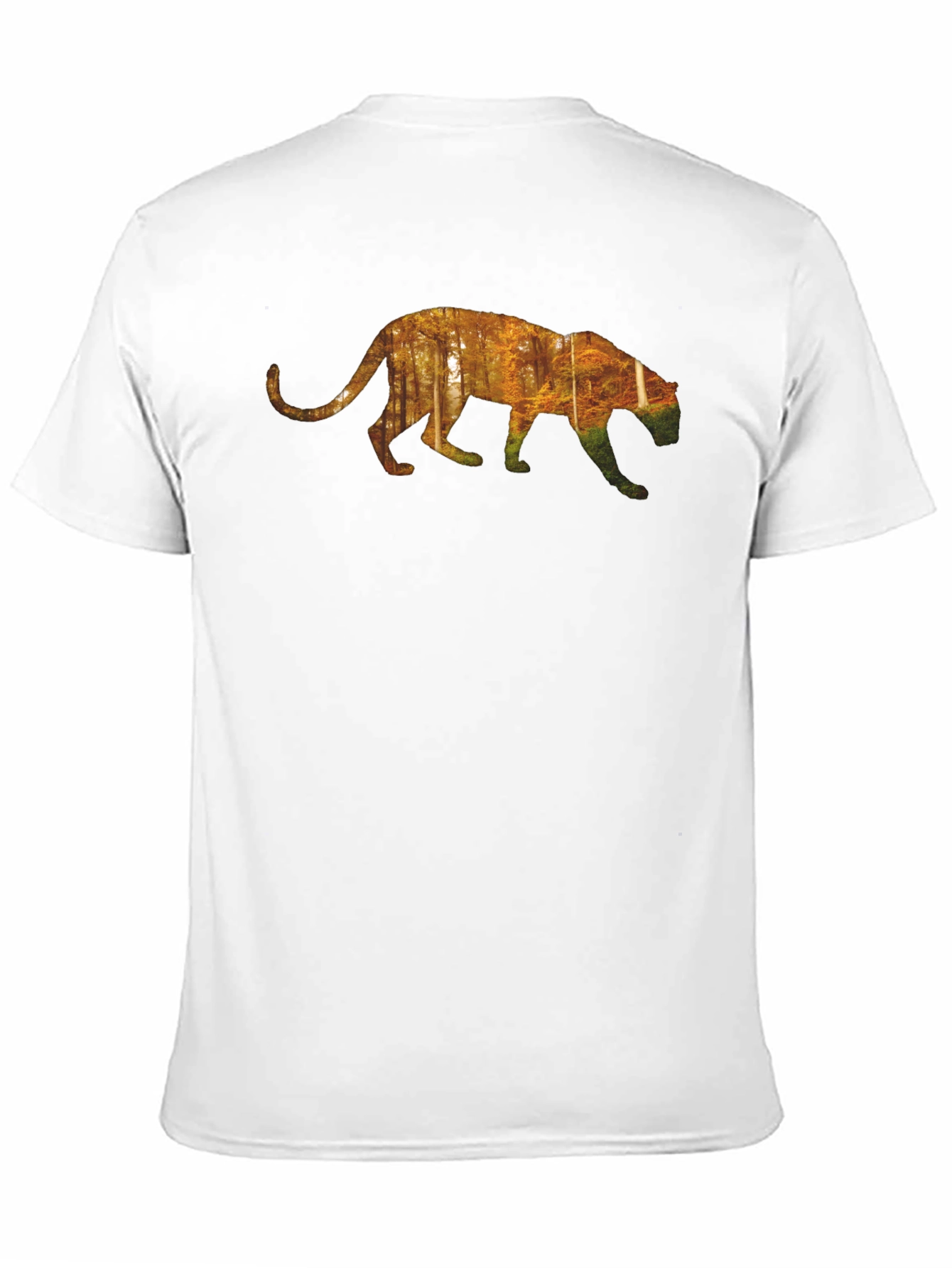 Nature Panther Graphic Tee - Black Cotton Casual Shirt
