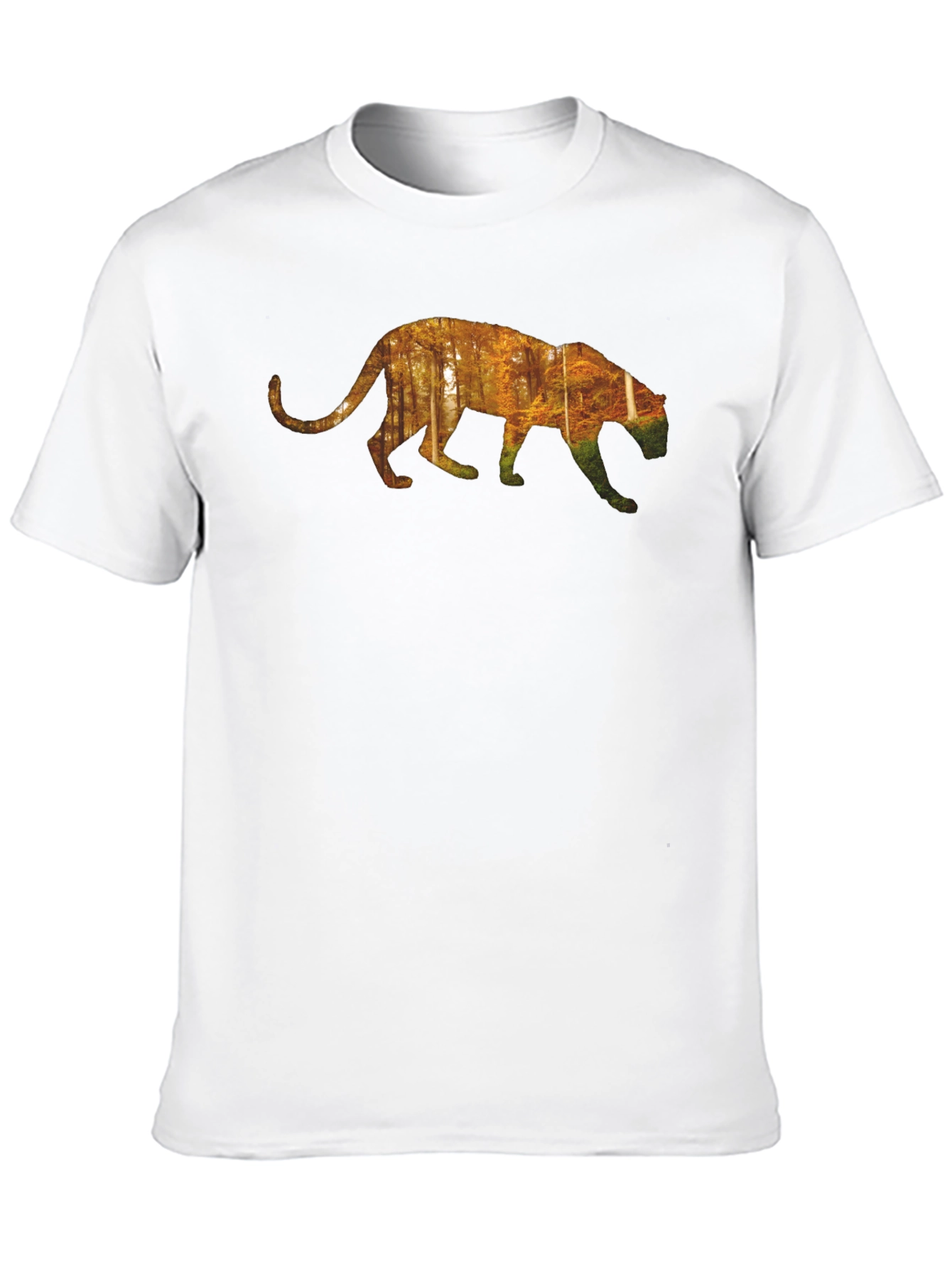 Nature Panther Graphic Tee - Black Cotton Casual Shirt