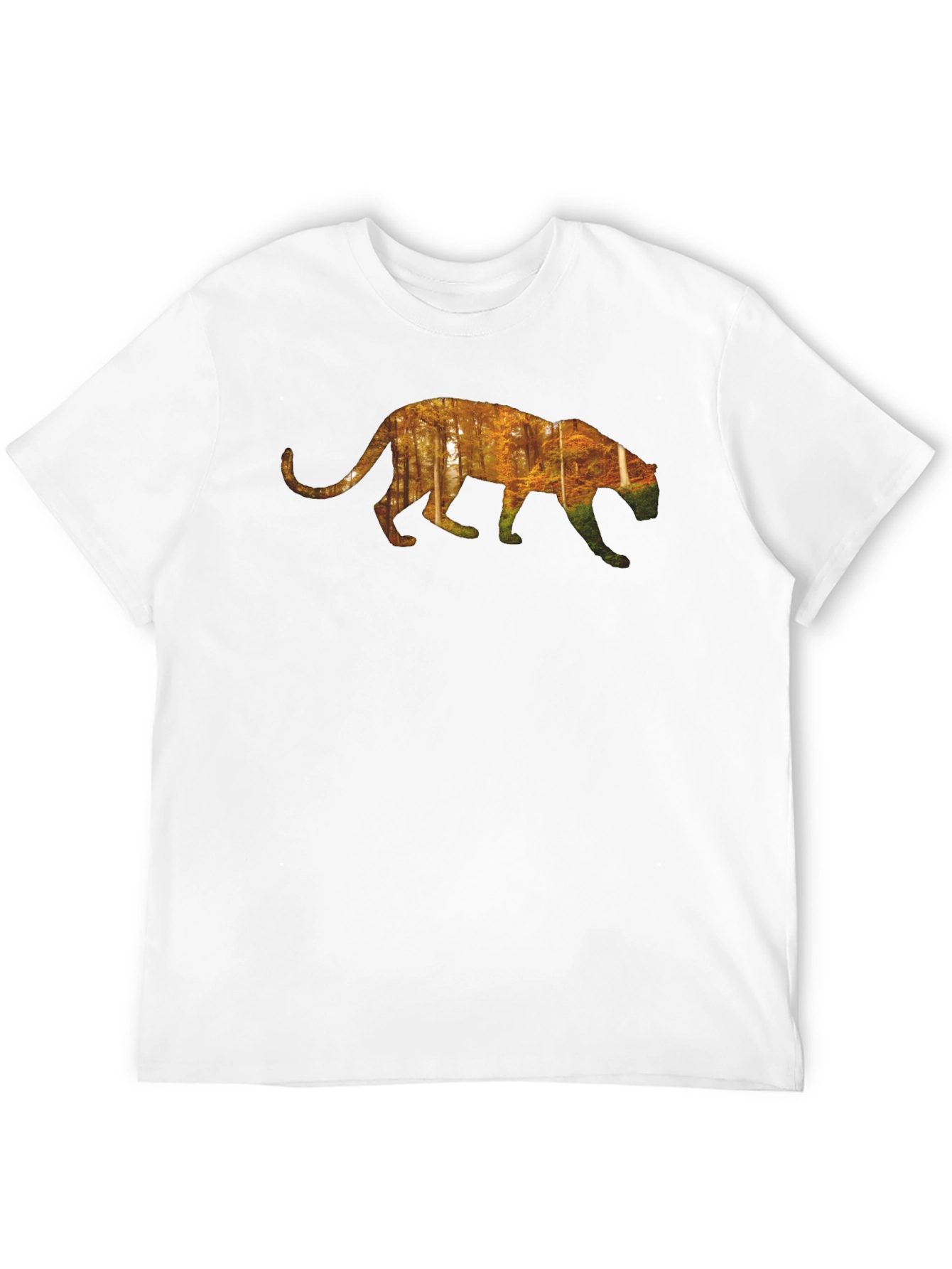 Nature Panther Graphic Tee - Black Cotton Casual Shirt