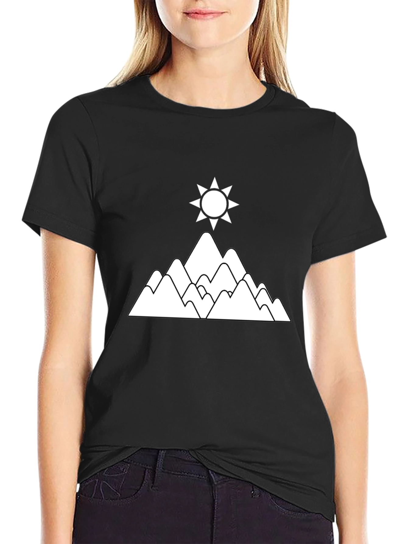 Mountain & Sun Graphic T-Shirt - Black