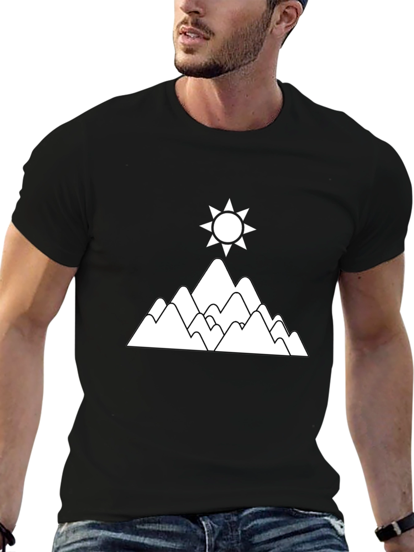 Mountain & Sun Graphic T-Shirt - Black