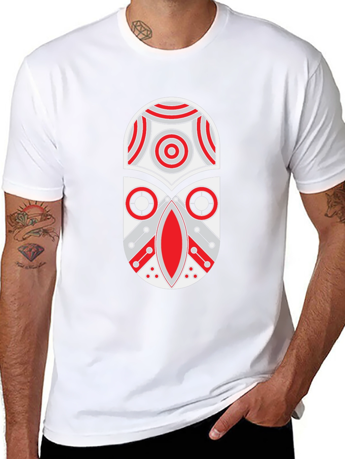 Tribal Mask Graphic Print T-Shirt