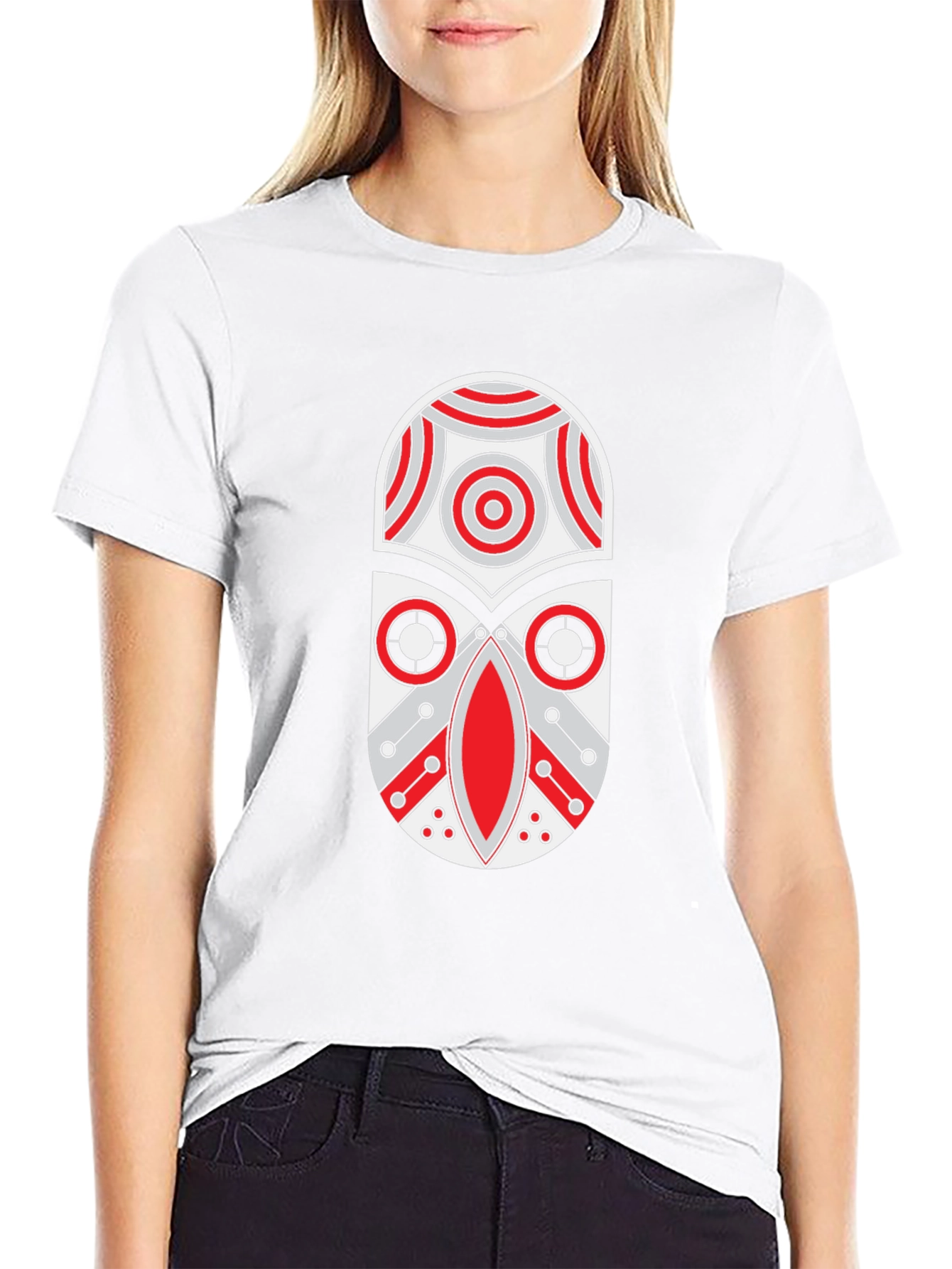 Tribal Mask Graphic Print T-Shirt