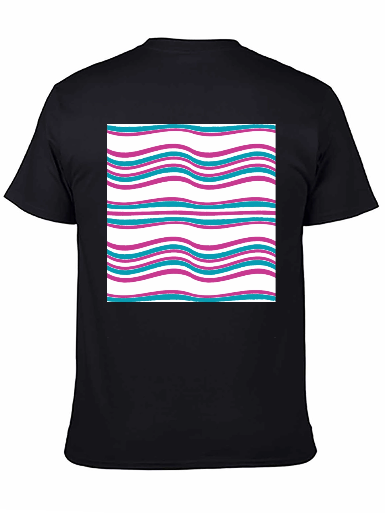 Wavy Line Pattern Tee - Casual Comfort
