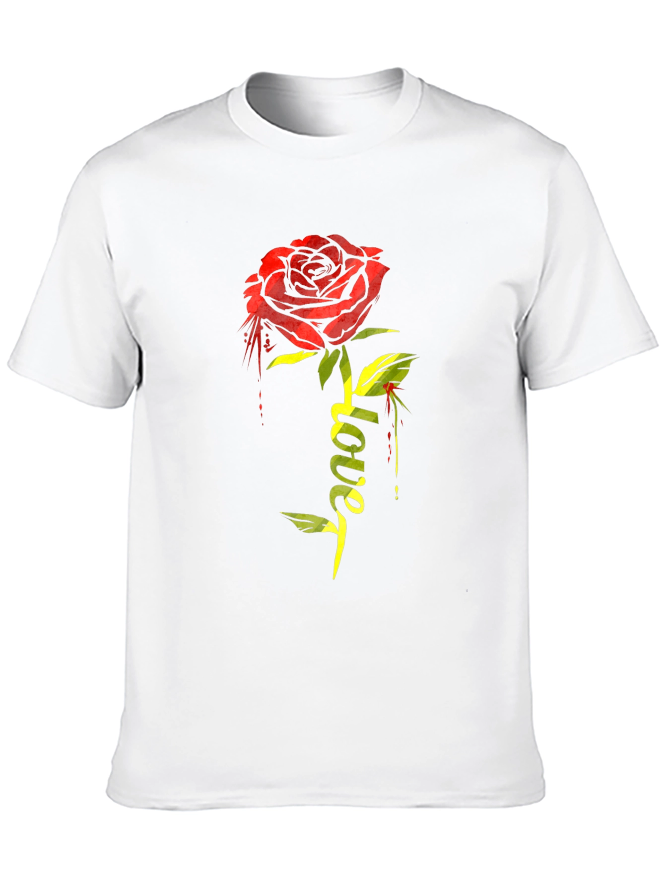 Rose Love Graphic T-Shirt - Stylish Black Tee