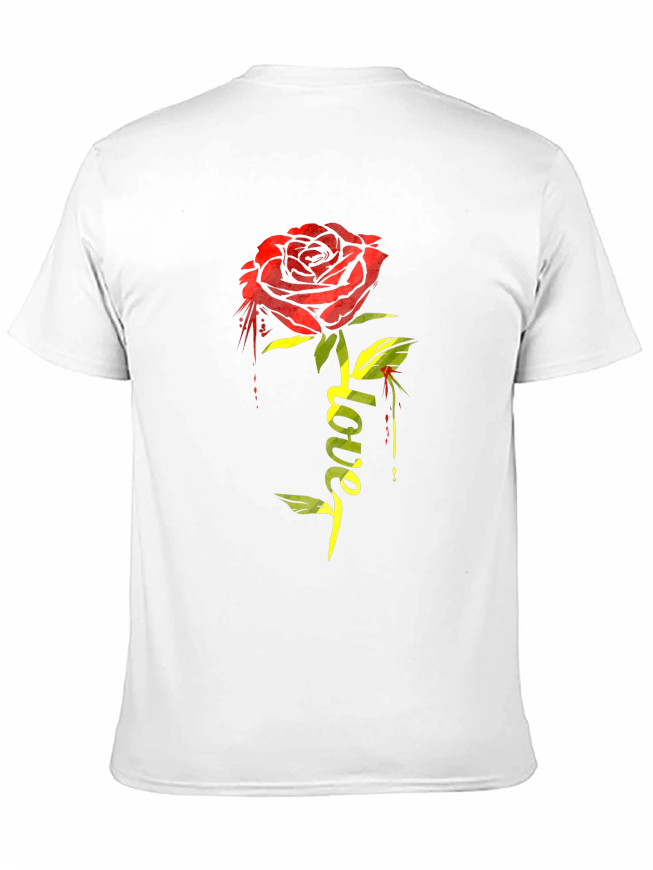 Rose Love Graphic T-Shirt - Stylish Black Tee