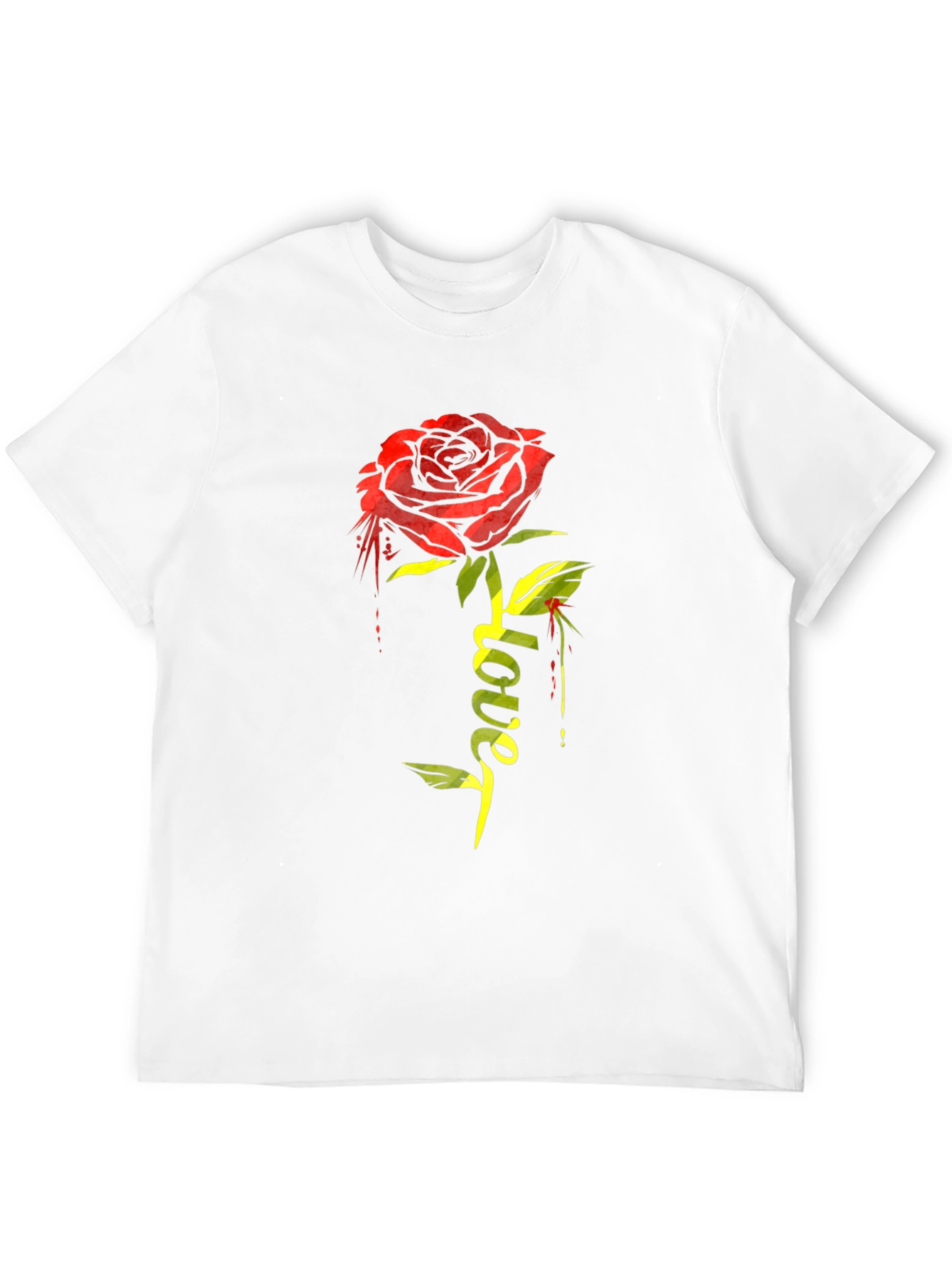 Rose Love Graphic T-Shirt - Stylish Black Tee