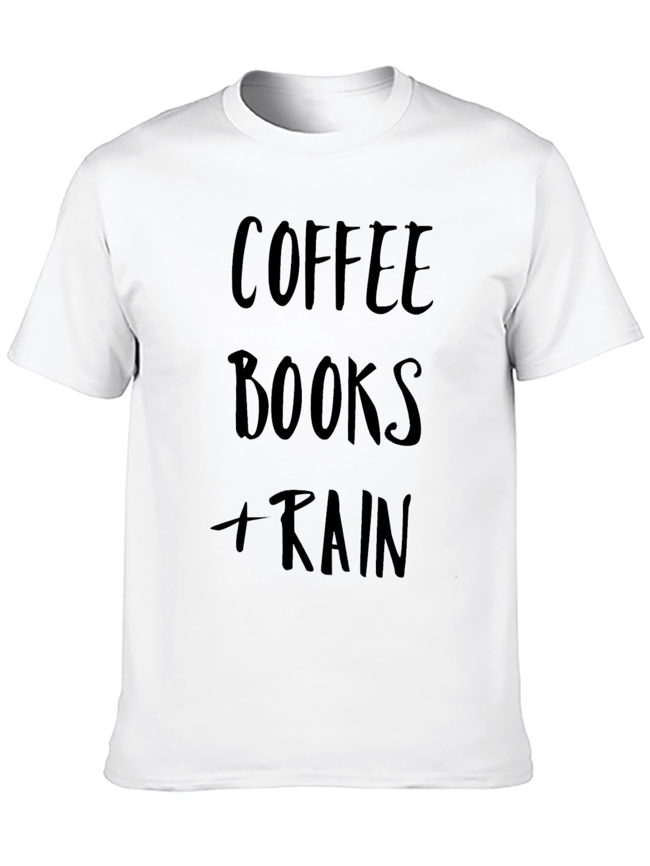 Coffee Books Rain Black T-Shirt