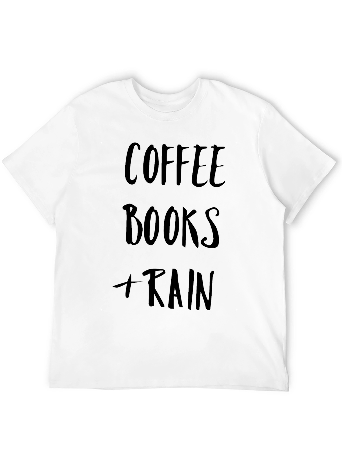 Coffee Books Rain Black T-Shirt