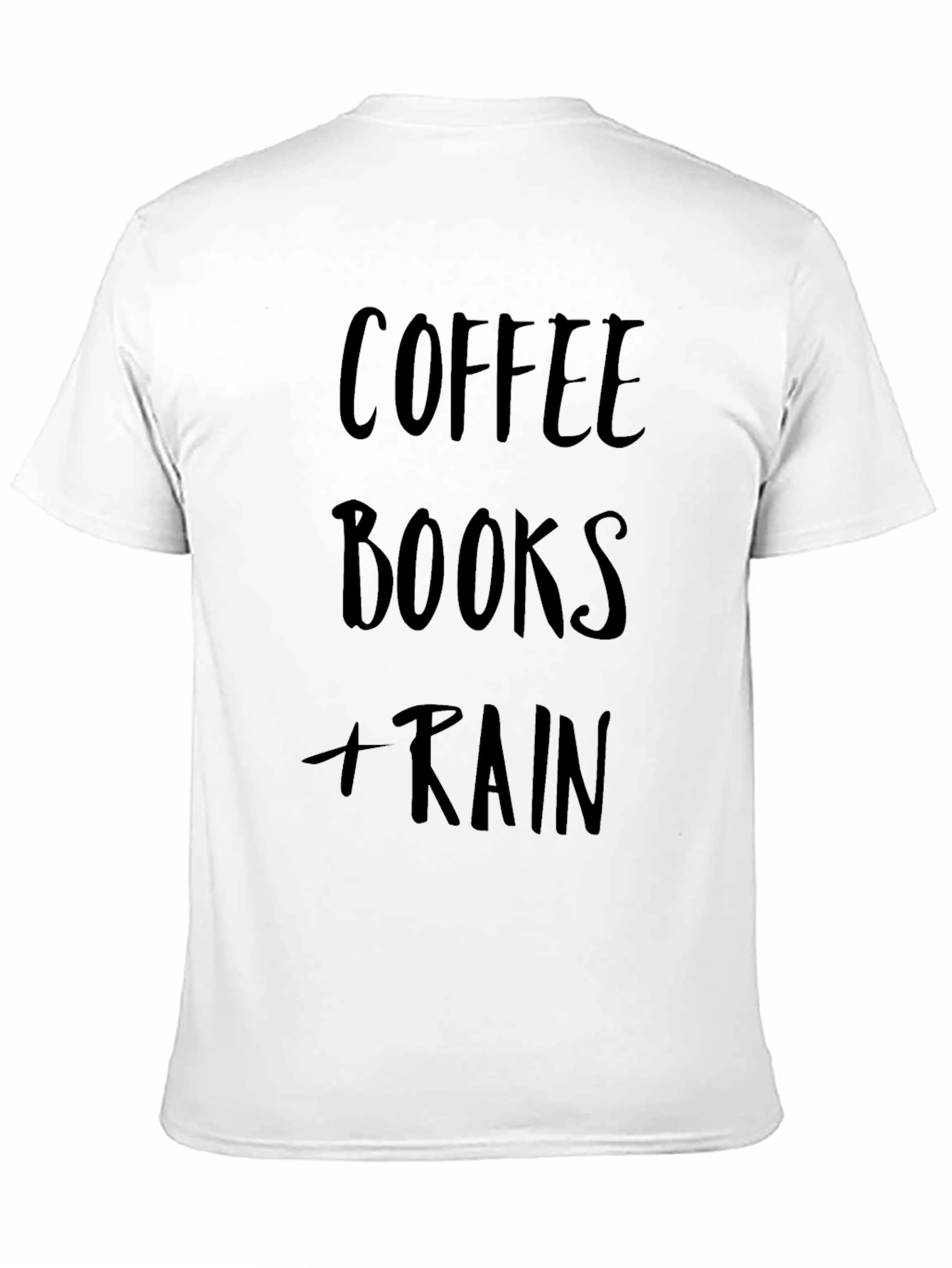 Coffee Books Rain Black T-Shirt
