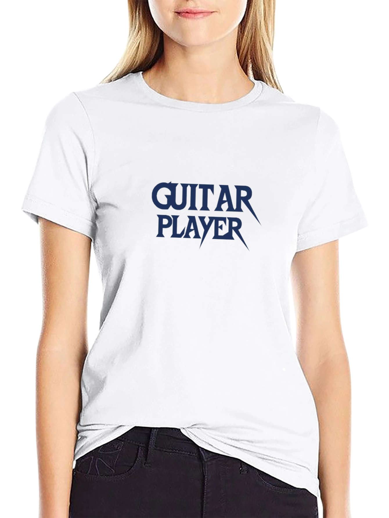 Guitar Player Graphic Tee - Black Cotton T-Shirt