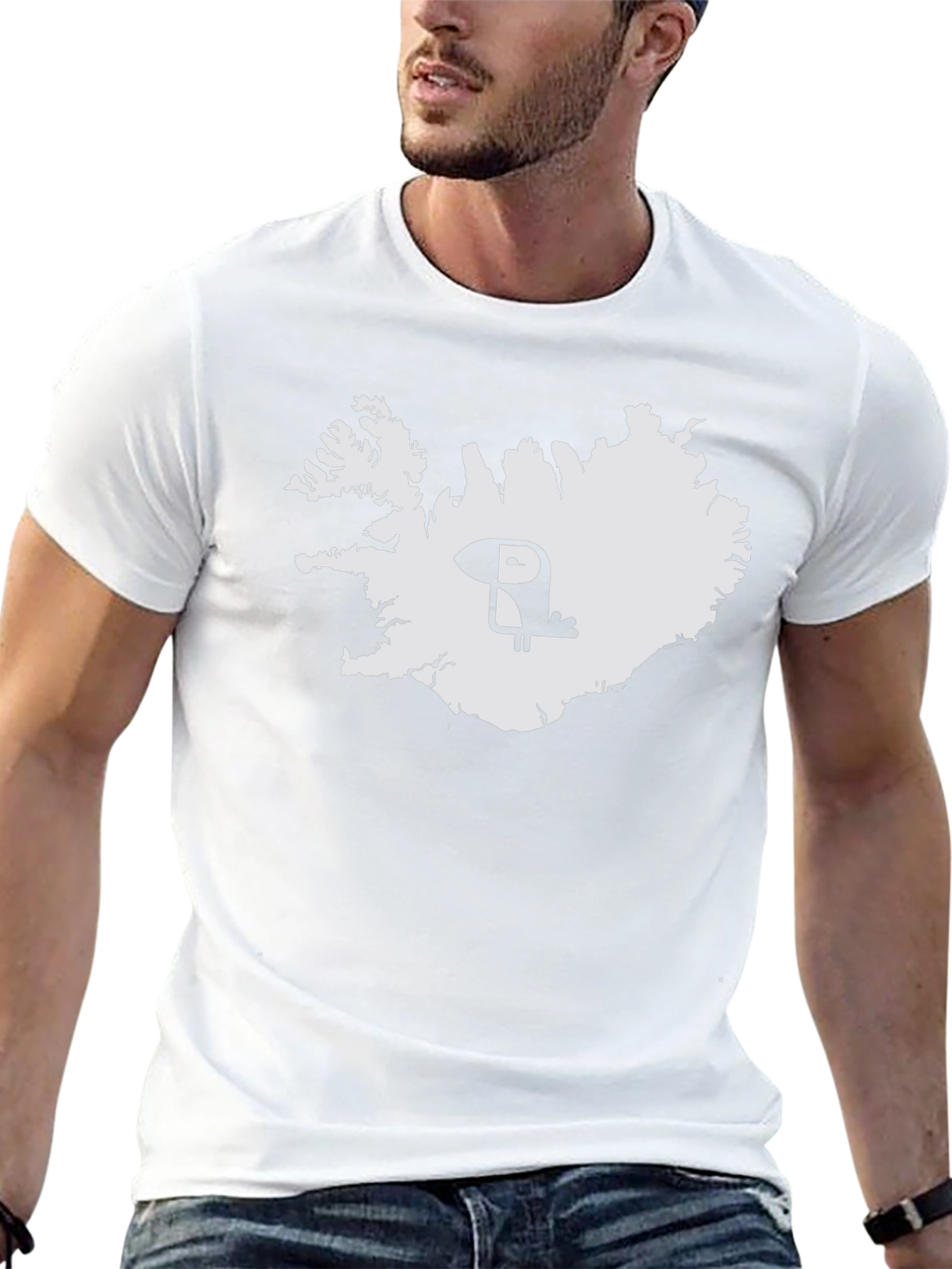 Iceland Puffin Map Tee - Black Cotton Graphic T-Shirt