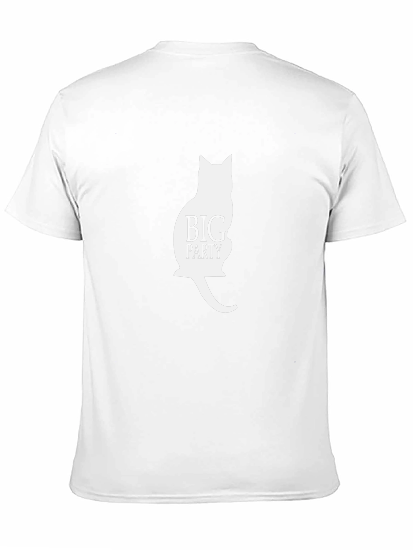 Big Party Cat Silhouette Black T-Shirt