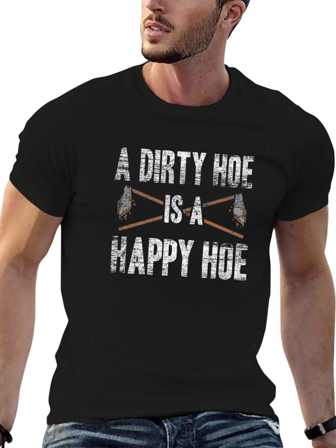A Dirty Hoe is a Happy Hoe Black T-Shirt
