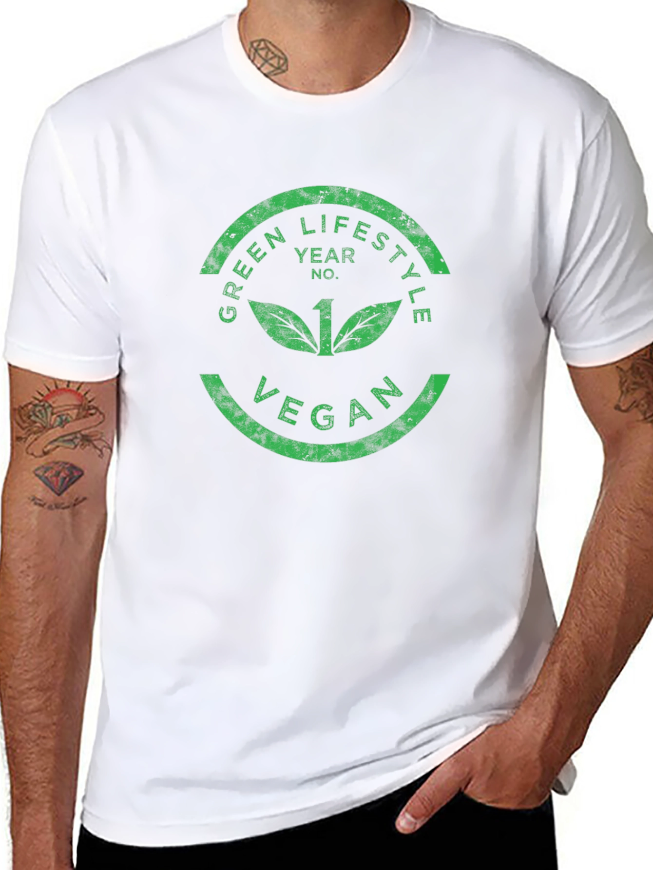 Green Lifestyle Vegan Black Graphic Tee