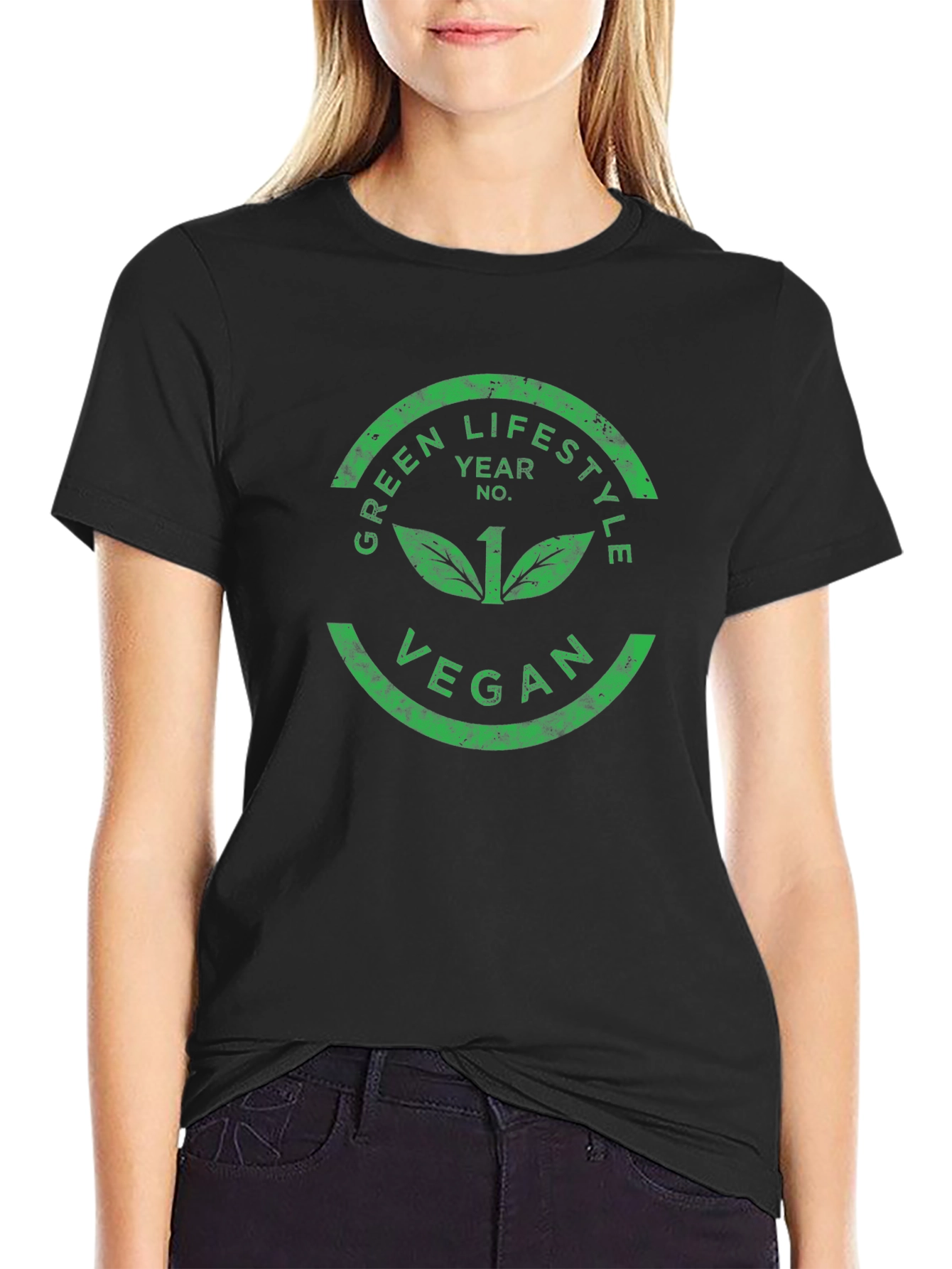 Green Lifestyle Vegan Black Graphic Tee
