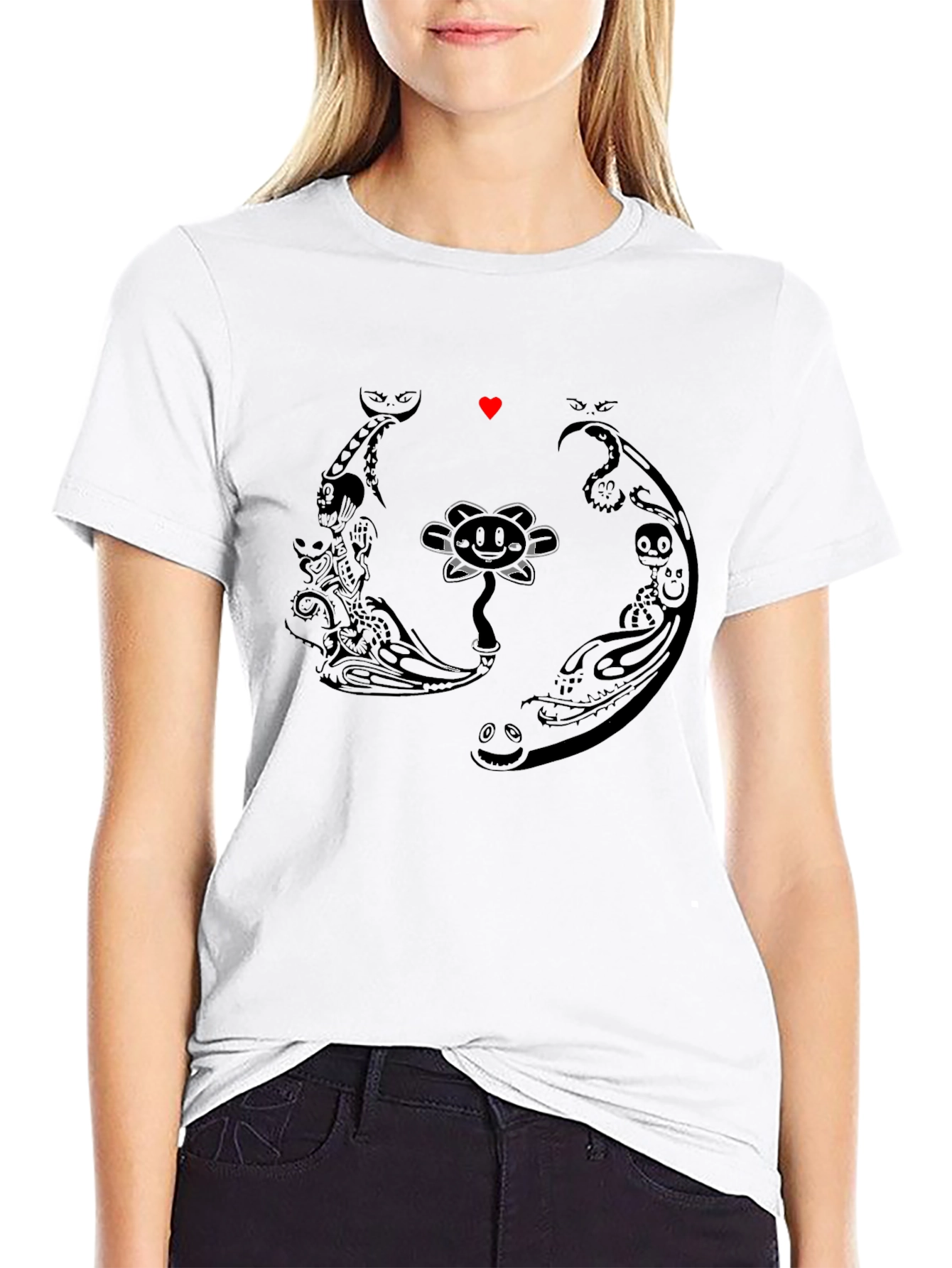 Undertale Flowey Black Graphic Tee